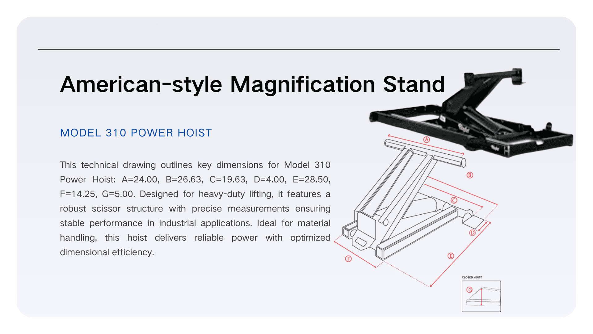 HCIC-310 American Power Hoist – Egyedi hidraulikus emelési megoldások észak-amerikai haszongépjárművekhez